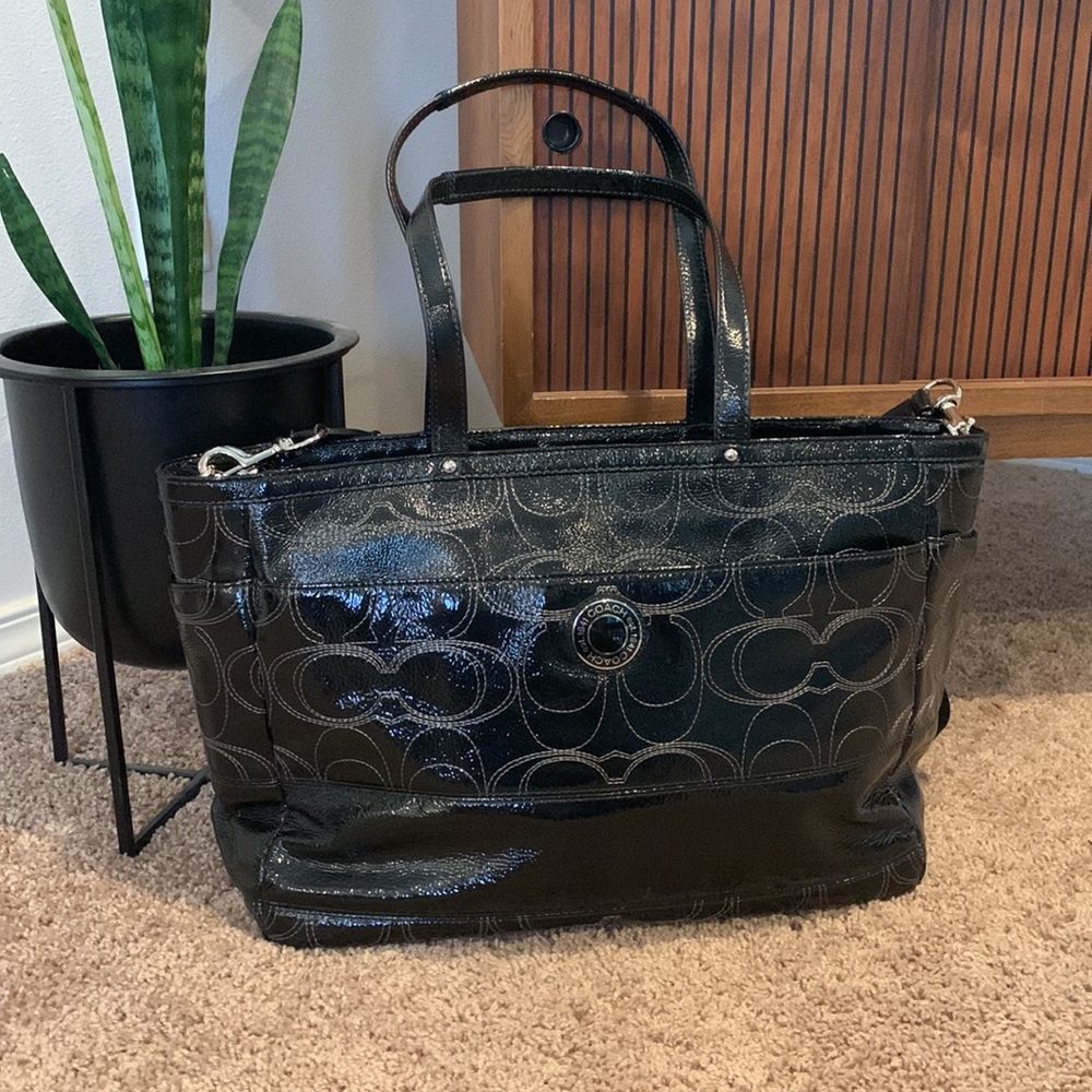 Coach Carry All Patent Leather Bag